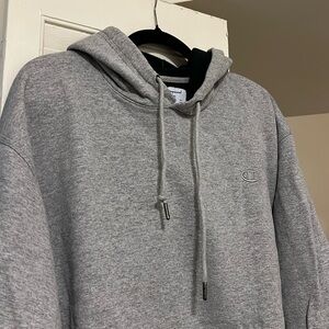 solid grey gray champion hoodie men’s XL monochrome logo